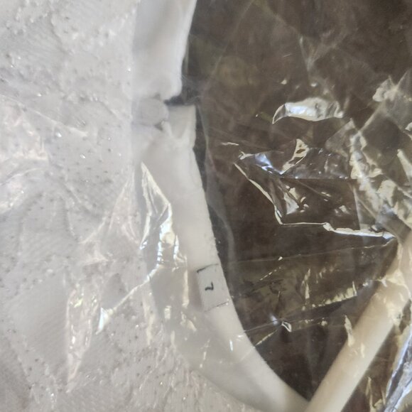 NWT GIRLS 7 KEEPSAKE FANCY DRESS white with tie bow, beaded top - Picture 3 of 6